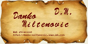 Danko Miltenović vizit kartica